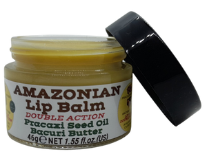 Nativilis AMAZONIAN LIP BALM DOUBLE ACTION FORMULA WITH PRACAXI SEED OIL (Pentaclethra macroloba) + BACURI BUTTER (Platonia insignis) Moisturises Dry Lips and Heals Chapped Lips - Toned Lips - Copaiba