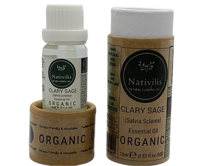 Nativilis Organic Clary Sage Essential Oil (Salvia sclarea) - 100% Natural - 10ml - (GC/MS Tested)