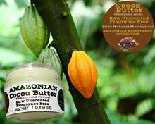 Load image into Gallery viewer, Nativilis Amazonian Cocoa Butter Raw Unscented Fragrance Free (Theobroma cacao) Skin Natural Moisturizer Replenishing skin&#39;s moisture protecting your skin improving elasticity – Copaiba properties
