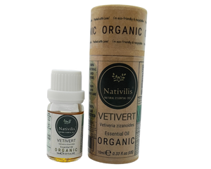 Nativilis Organic Vetivert Essential Oil (Vetiveria zizanoides) - 100% Natural - 10ml - (GC/MS Tested)