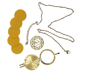 Nativilis Copaiba Balsam Essential Oil - 100% Natural (Copaifera Officinalis ) + Gold Solar Plexus Essential Oil Diffuser Necklace