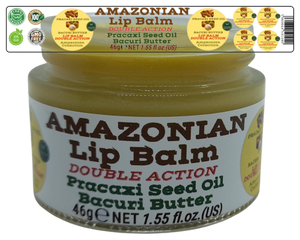 Nativilis AMAZONIAN LIP BALM DOUBLE ACTION FORMULA WITH PRACAXI SEED OIL (Pentaclethra macroloba) + BACURI BUTTER (Platonia insignis) Moisturises Dry Lips and Heals Chapped Lips - Toned Lips - Copaiba