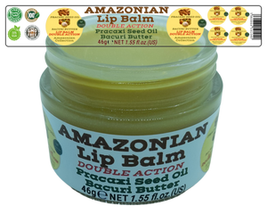Nativilis AMAZONIAN LIP BALM DOUBLE ACTION FORMULA WITH PRACAXI SEED OIL (Pentaclethra macroloba) + BACURI BUTTER (Platonia insignis) Moisturises Dry Lips and Heals Chapped Lips - Toned Lips - Copaiba