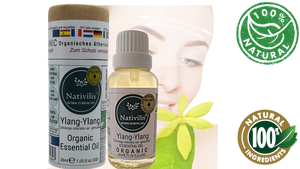 Nativilis Organic Ylang Ylang Essential Oil (Cananga odorata var. genuina)- 100% Natural - 30ml - (GC/MS Tested)