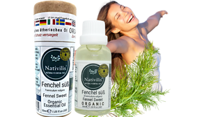 Nativilis Organic Fennel Sweet Essential Oil (Foeniculum vulgare) - 100% Natural - 30ml - (GC/MS Tested)