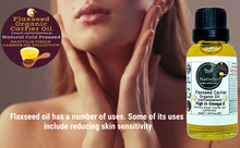 Load image into Gallery viewer, Nativilis Organic Flaxseed Carrier Oil (Linum usitatissimum) - linseed oil - Hair, Face &amp; Skin - Natural Cold Pressed - High in Omega-3 - Improves Skin Smoothness – Moisturizes Dry Skin - Copaiba
