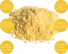 Load image into Gallery viewer, Nativilis Amazonian Yellow Clay Mild Powder Kaolin - Natural Facial Body Mask – Absorb Less Oil Perfect for Sensitive Dry Skin – Increased Collagen – Skin Remineralize - Copaiba benefits
