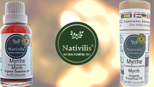 Load image into Gallery viewer, Nativilis Organic Myrrh Essential Oil (Commiphora myrrha) - 100% Natural - 30ml - (GC/MS Tested)
