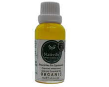 Load image into Gallery viewer, Nativilis Organic Cypress Essential Oil (Cupressus sempervirens) - 100% Natural - 30ml - (GC/MS Tested)
