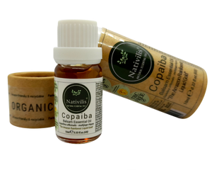 Nativilis Copaiba Balsam Essential Oil (10ml) - 100% Natural (Copaifera Officinalis ) (GC/MS Tested)