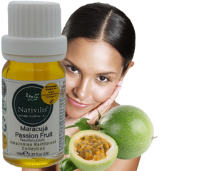 Nativilis Virgin Maracuja Passion Fruit  Oil - (Passiflora Edulis) -  Amazonian Rainforest Collection High Concentration Omega 6 - Sebum Regulating Properties Soothing on Skin Scalp - Copaiba Benefits