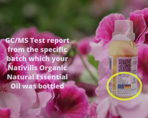 Nativilis Organic Geranium Essential Oil (Pelargonium graveolens) - 100% Natural - 30ml - (GC/MS Tested)
