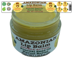 Nativilis AMAZONIAN LIP BALM DOUBLE ACTION FORMULA WITH PRACAXI SEED OIL (Pentaclethra macroloba) + BACURI BUTTER (Platonia insignis) Moisturises Dry Lips and Heals Chapped Lips - Toned Lips - Copaiba