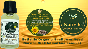 Nativilis Organic Sunflower Seed Carrier Oil (Helianthus annuus) Omega 6 Hair, Face & Skin - Natural Cold Pressed - Non-comedogenic - Promotes Moisture Retention in Skin and Hair Acne-Prone – Copaiba