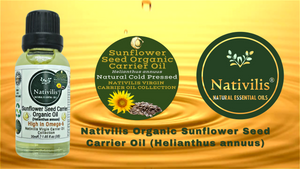 Nativilis Organic Sunflower Seed Carrier Oil (Helianthus annuus) Omega 6 Hair, Face & Skin - Natural Cold Pressed - Non-comedogenic - Promotes Moisture Retention in Skin and Hair Acne-Prone – Copaiba