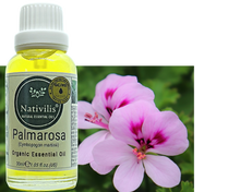 Load image into Gallery viewer, Nativilis Organic Palmarosa Essential Oil (Cymbopogon martinii)- 100% Natural - 30ml - (GC/MS Tested)

