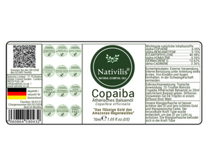 Nativilis Copaiba Ätherisches Balsamöl - Muskel- und Gelenkschmerzen - anti-aging brauner fleck auf der haut akne dermatitis melasma - Pilzinfektionen – Durchblutung von Krampfadern -Aromatherapie-Öl