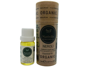 Nativilis Organic Neroli Essential Oil Blend 5% (Citrus aurantium var. amara/Argania spinosa) (Citrus aurantium var. amara) - 100% Natural - 10ml - (GC/MS Tested)