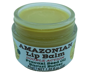 Nativilis AMAZONIAN LIP BALM DOUBLE ACTION FORMULA WITH PRACAXI SEED OIL (Pentaclethra macroloba) + BACURI BUTTER (Platonia insignis) Moisturises Dry Lips and Heals Chapped Lips - Toned Lips - Copaiba