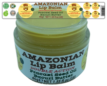 Load image into Gallery viewer, Nativilis AMAZONIAN LIP BALM DOUBLE ACTION FORMULA WITH PRACAXI SEED OIL (Pentaclethra macroloba) + BACURI BUTTER (Platonia insignis) Moisturises Dry Lips and Heals Chapped Lips - Toned Lips - Copaiba
