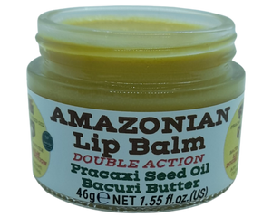 Nativilis AMAZONIAN LIP BALM DOUBLE ACTION FORMULA WITH PRACAXI SEED OIL (Pentaclethra macroloba) + BACURI BUTTER (Platonia insignis) Moisturises Dry Lips and Heals Chapped Lips - Toned Lips - Copaiba