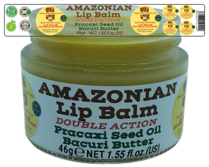 Nativilis AMAZONIAN LIP BALM DOUBLE ACTION FORMULA WITH PRACAXI SEED OIL (Pentaclethra macroloba) + BACURI BUTTER (Platonia insignis) Moisturises Dry Lips and Heals Chapped Lips - Toned Lips - Copaiba