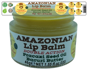 Nativilis AMAZONIAN LIP BALM DOUBLE ACTION FORMULA WITH PRACAXI SEED OIL (Pentaclethra macroloba) + BACURI BUTTER (Platonia insignis) Moisturises Dry Lips and Heals Chapped Lips - Toned Lips - Copaiba