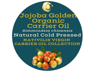 Nativilis Organic Jojoba Golden Carrier Oil (Simmondsia chinensis) Hair, Face & Skin Natural Cold Pressed - Humectant Ingredient - Non-comedogenic Acne-Prone Cleanser Moisturizer Antioxidant – Copaiba