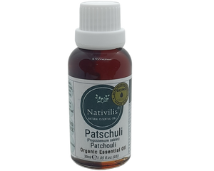 Nativilis Organic Patchouli Essential Oil (Pogostemon cablin) - 100% Natural - 30ml - (GC/MS Tested)