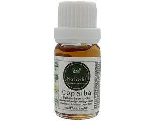 Nativilis Copaiba Balsam Essential Oil (10ml) - 100% Natural (Copaifera Officinalis ) (GC/MS Tested)