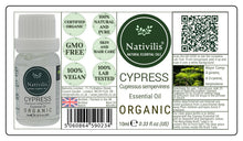 Load image into Gallery viewer, Nativilis Organic Cypress Essential Oil (Cupressus sempervirens) - 100% Natural - 10ml - (GC/MS Tested)
