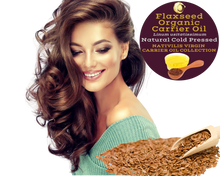 Load image into Gallery viewer, Nativilis Organic Flaxseed Carrier Oil (Linum usitatissimum) - linseed oil - Hair, Face &amp; Skin - Natural Cold Pressed - High in Omega-3 - Improves Skin Smoothness – Moisturizes Dry Skin - Copaiba
