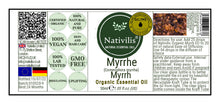 Load image into Gallery viewer, Nativilis Organic Myrrh Essential Oil (Commiphora myrrha) - 100% Natural - 30ml - (GC/MS Tested)

