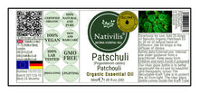 Load image into Gallery viewer, Nativilis Organic Patchouli Essential Oil (Pogostemon cablin) - 100% Natural - 30ml - (GC/MS Tested)
