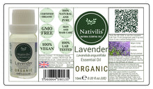 Load image into Gallery viewer, Nativilis Organic Lavender Essential Oil (Lavandula angustifolia) - 100% Natural - 10ml - (GC/MS Tested)
