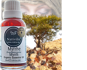 Nativilis Organic Myrrh Essential Oil (Commiphora myrrha) - 100% Natural - 30ml - (GC/MS Tested)     