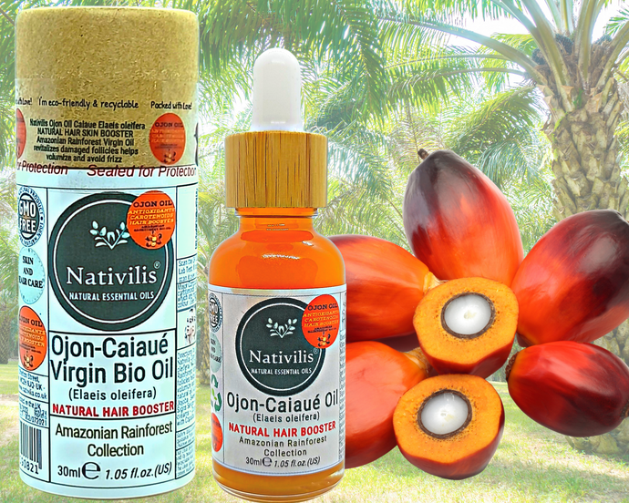 Nativilis Ojon Oil - Caiaue - (Elaeis oleifera) NATURAL HAIR SKIN BOOSTER Rainforest Virgin Oil - revitalizes damaged follicles helps effective hair growth volumize and get tame frizz – Copaiba