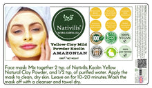 Load image into Gallery viewer, Nativilis Amazonian Yellow Clay Mild Powder Kaolin - Natural Facial Body Mask 

